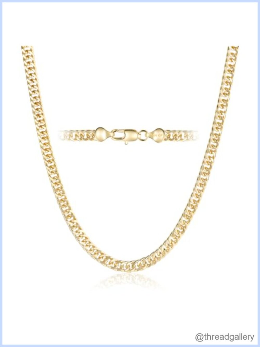 6mm Gold Filled Curb Chain Necklace Cuban Link Hypoallergenic Durable